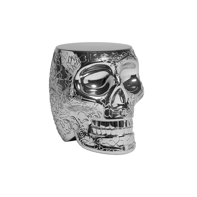 Stuhl & Beistelltisch MEXICO in silber