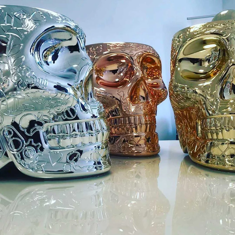 Stuhl & Beistelltisch MEXICO in silber