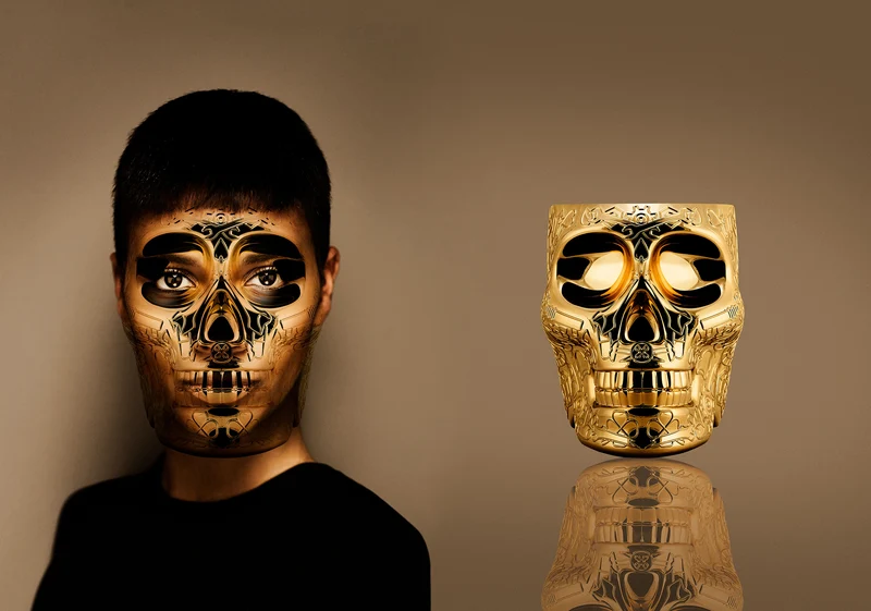 Stuhl & Beistelltisch MEXICO in gold
