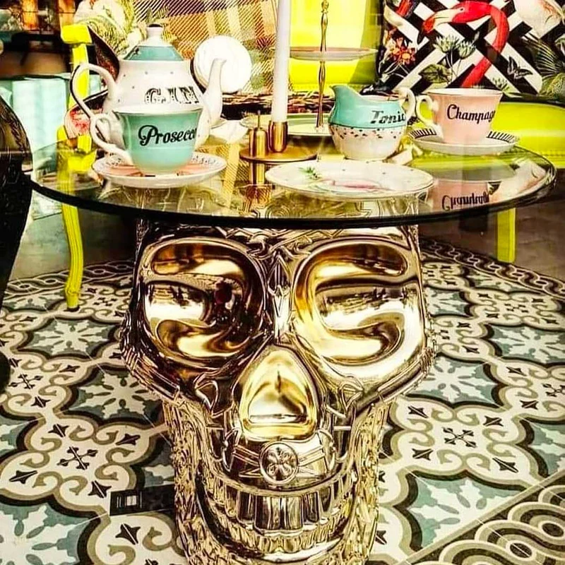 Stuhl & Beistelltisch MEXICO in gold