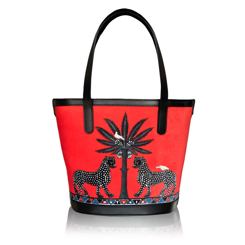 Velvet BUCKET BAG in rot