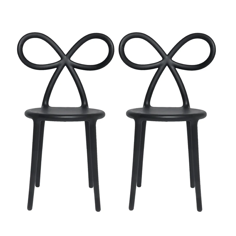 Stuhl RIBBON im 2er Set in Schwarz