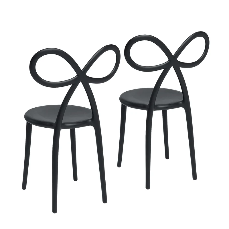 Stuhl RIBBON im 2er Set in Schwarz