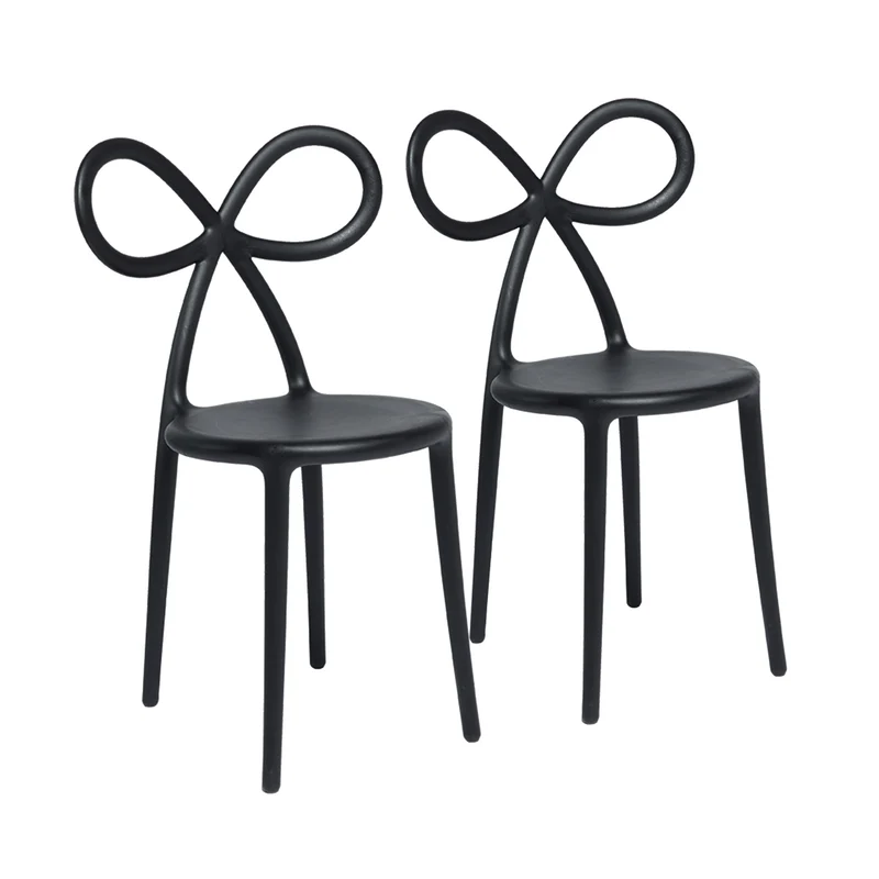 Stuhl RIBBON im 2er Set in Schwarz