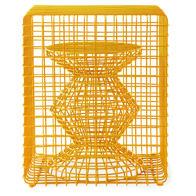 Hocker WIRE ZIG ZAG gelb 40x40x47cm