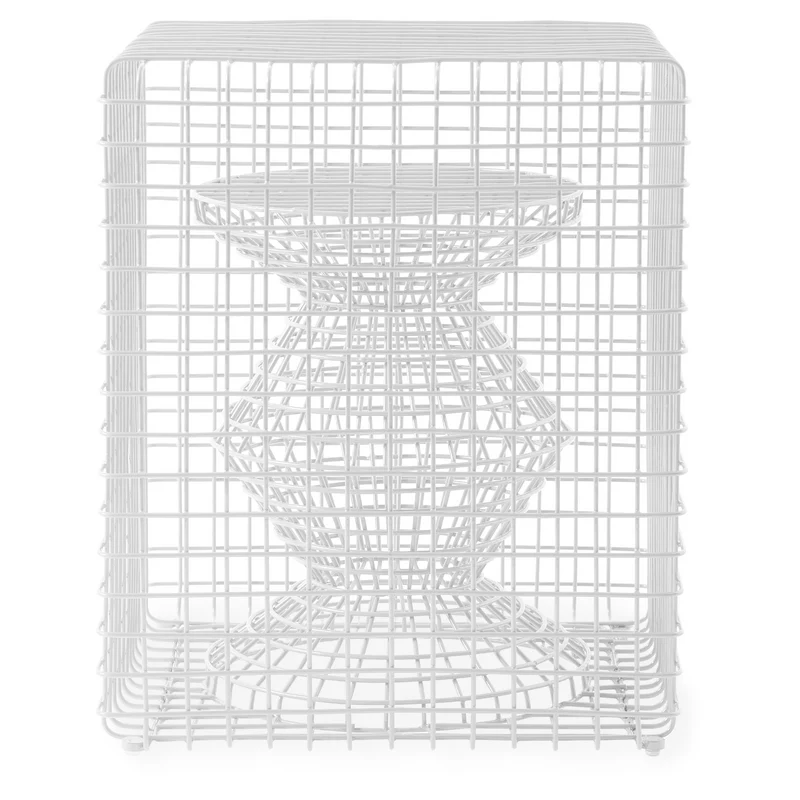 Hocker WIRE ZIG ZAG weiß 40x40x47cm