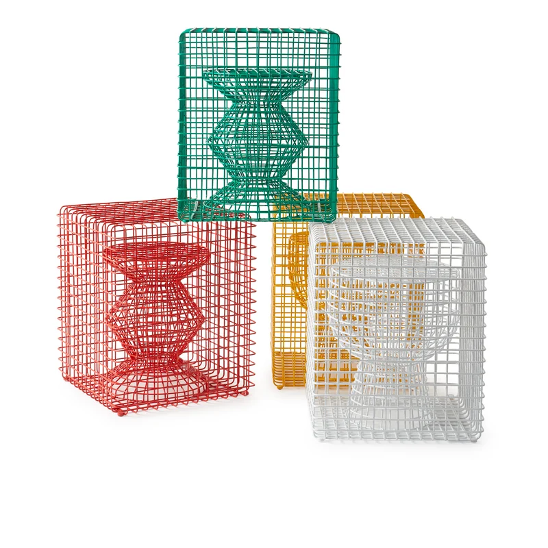Hocker WIRE ZIG ZAG weiß 40x40x47cm