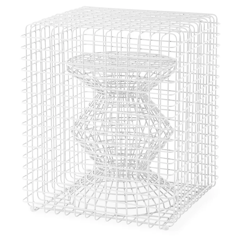 Hocker WIRE ZIG ZAG weiß 40x40x47cm