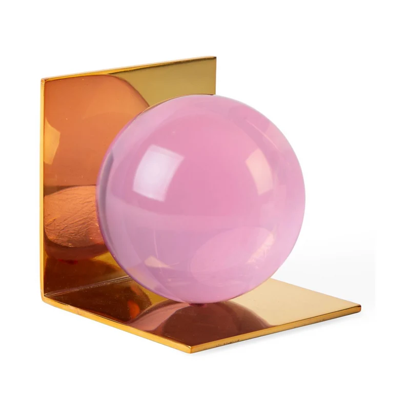 Buchstütze GLOBO pink + Messing