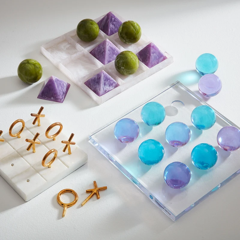 Spielset aus Acryl 'TIC-TAC-TOE' türkis/lila
