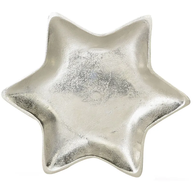 Riffelmacher Stern Dekoteller Ø 26cm aus Aluminium 70331 | Silber