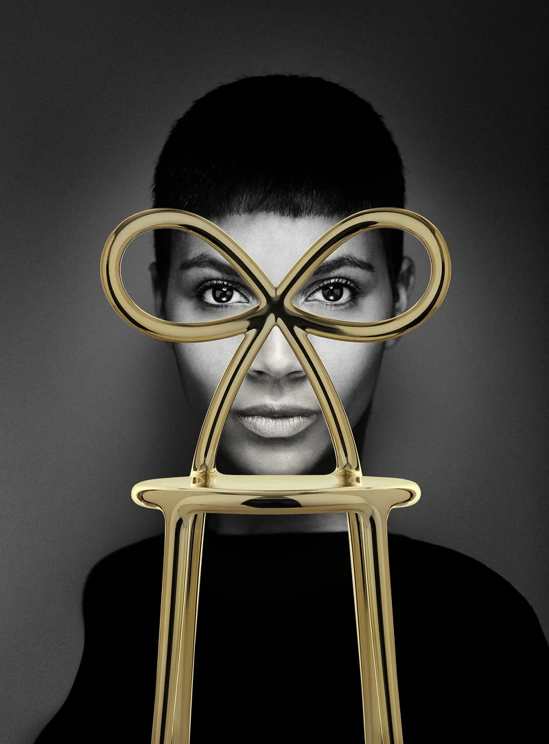 Stuhl RIBBON Metal Finish in Gold