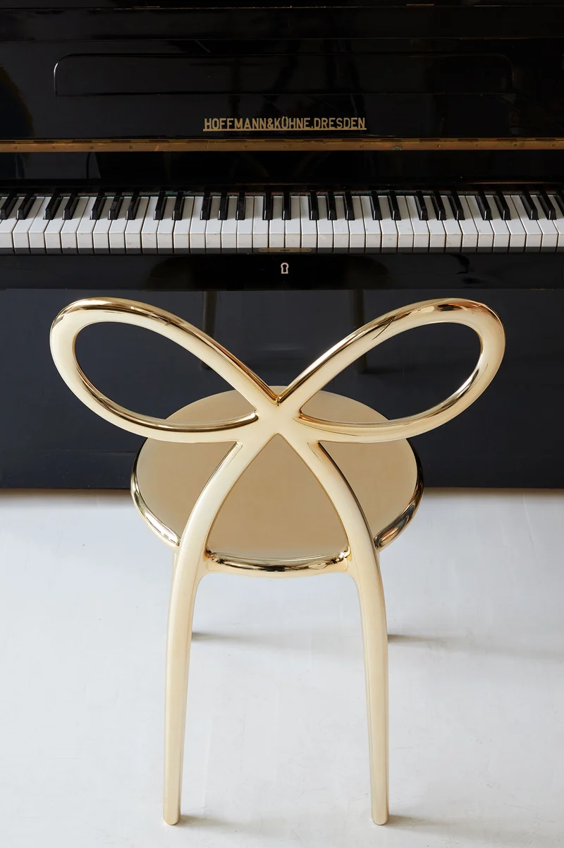 Stuhl RIBBON Metal Finish in Gold