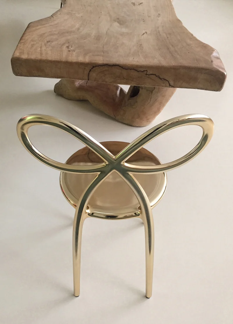 Stuhl RIBBON Metal Finish in Gold