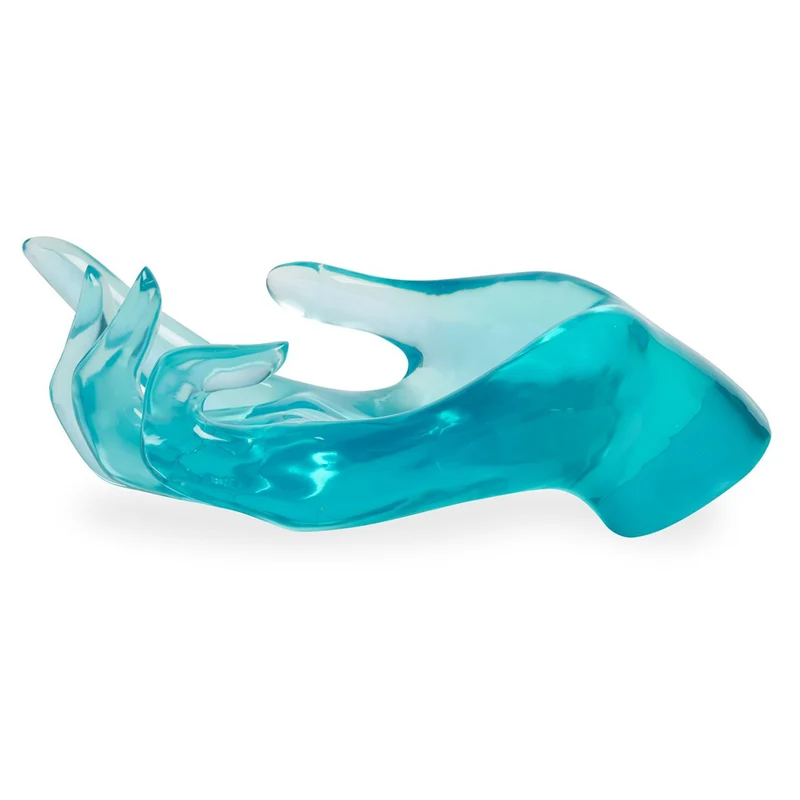 Skulptur ACRYLIC HAND, blau 74x34x25cm