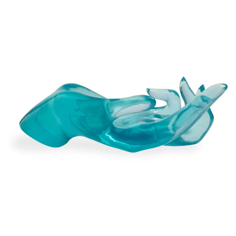 Skulptur ACRYLIC HAND, blau 74x34x25cm