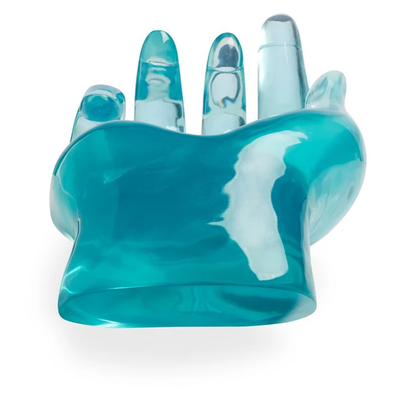 Skulptur ACRYLIC HAND, blau 74x34x25cm