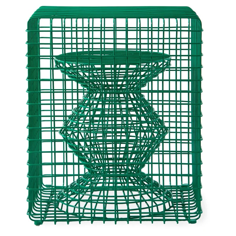 Hocker WIRE ZIG ZAG grün 40x40x47cm