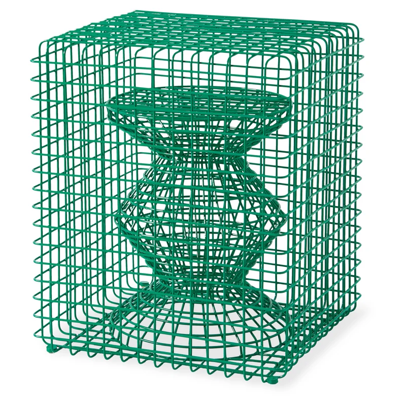 Hocker WIRE ZIG ZAG grün 40x40x47cm