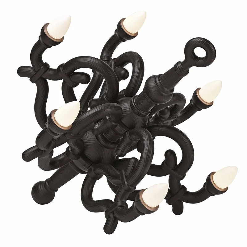 Luxus Bodenleuchte FALLEN CHANDELIER XL, schwarz ø2m