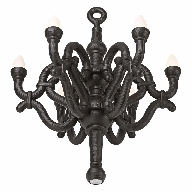 Luxus Bodenleuchte FALLEN CHANDELIER XL, schwarz ø2m