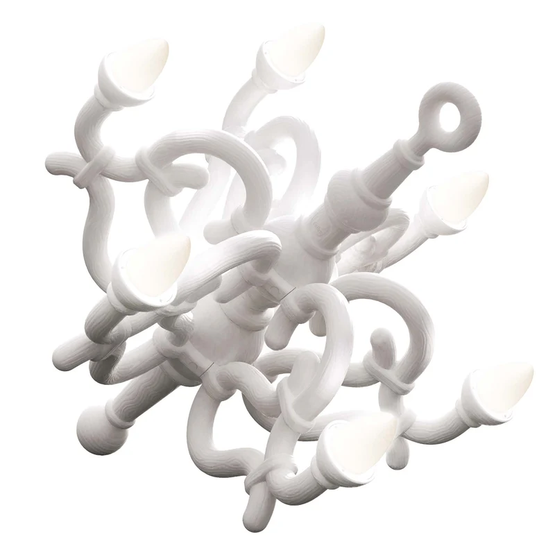 Luxus Bodenleuchte FALLEN CHANDELIER XL, weiss, ø2m