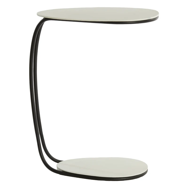 Beistelltisch MARSH creme/schwarz 43x27x53 cm