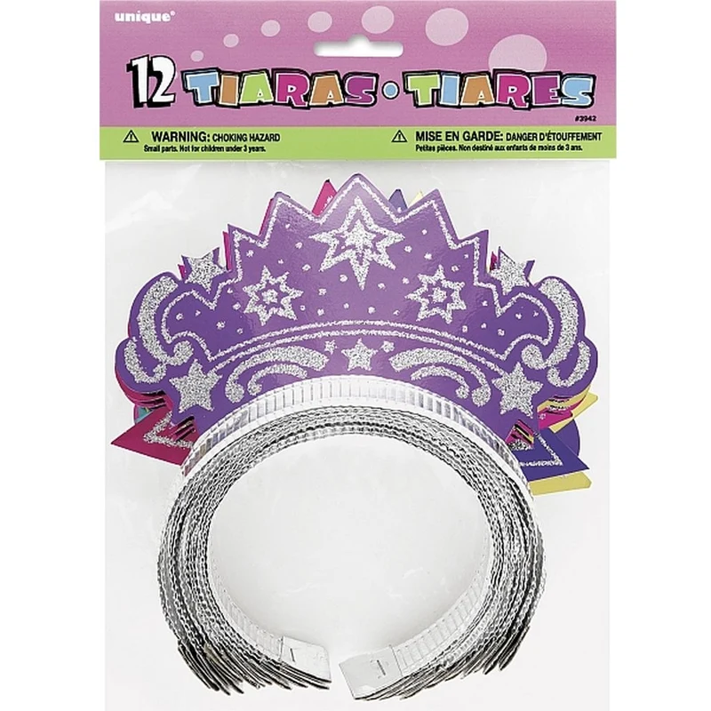 Tiara Diadem Glitzer sortiert 12Stk.