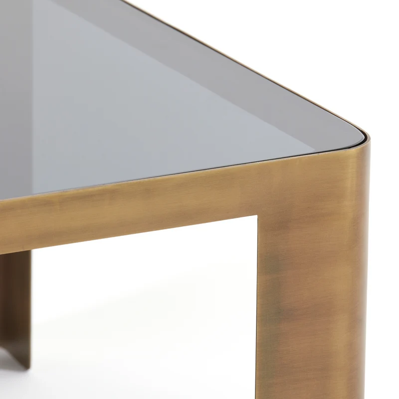 Couchtisch 2er Set OXE, Bronze + Rauchglas