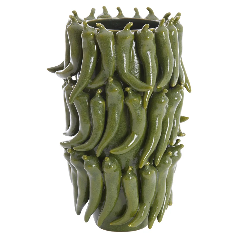 Keramikvase PEPPER dunkelgrün, Peperoni-Design 26,5x25xH39cm