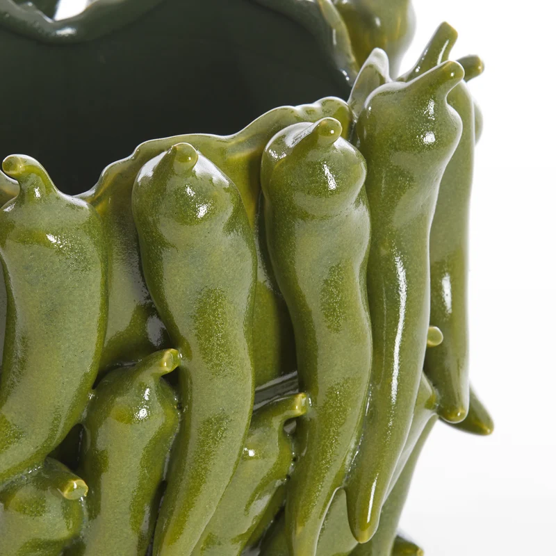 Keramikvase PEPPER dunkelgrün, Peperoni-Design 25,5x24,5xH20,5cm