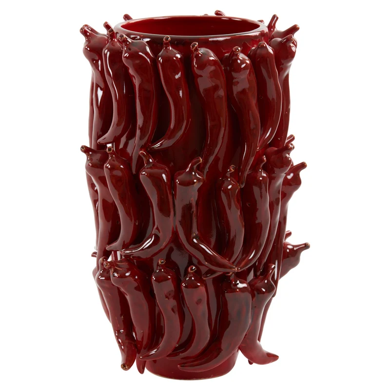 Keramikvase PEPPER rot, Pfefferschoten-Design 26,5x25xH39cm