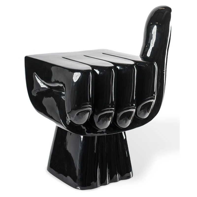 Design FIST CHAIR in schwarz 54x38x67