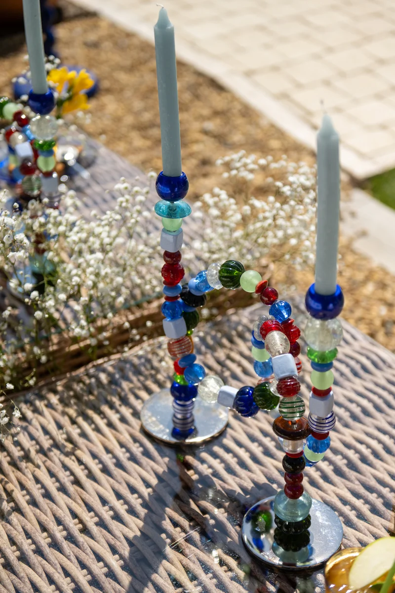 Kerzenhalter BEADS bunt 33x12x38 cm