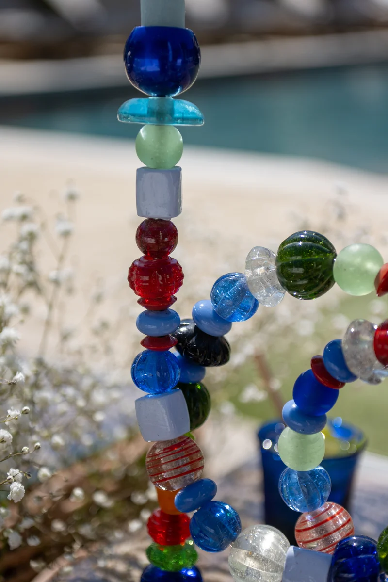 Kerzenhalter BEADS bunt 33x12x38 cm
