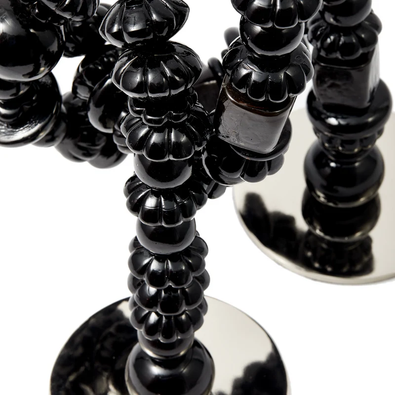 Kerzenhalter BEADS schwarz 33x12x38 cm