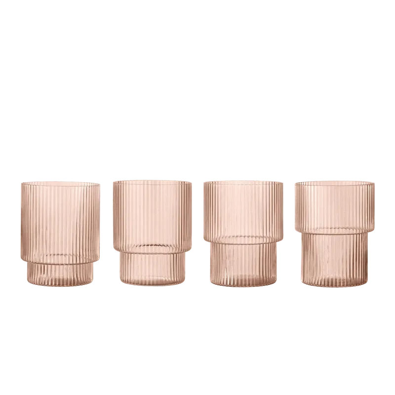 Geriffelte Gläser Ripple 4er Set – Trinkgläser von ferm LIVING