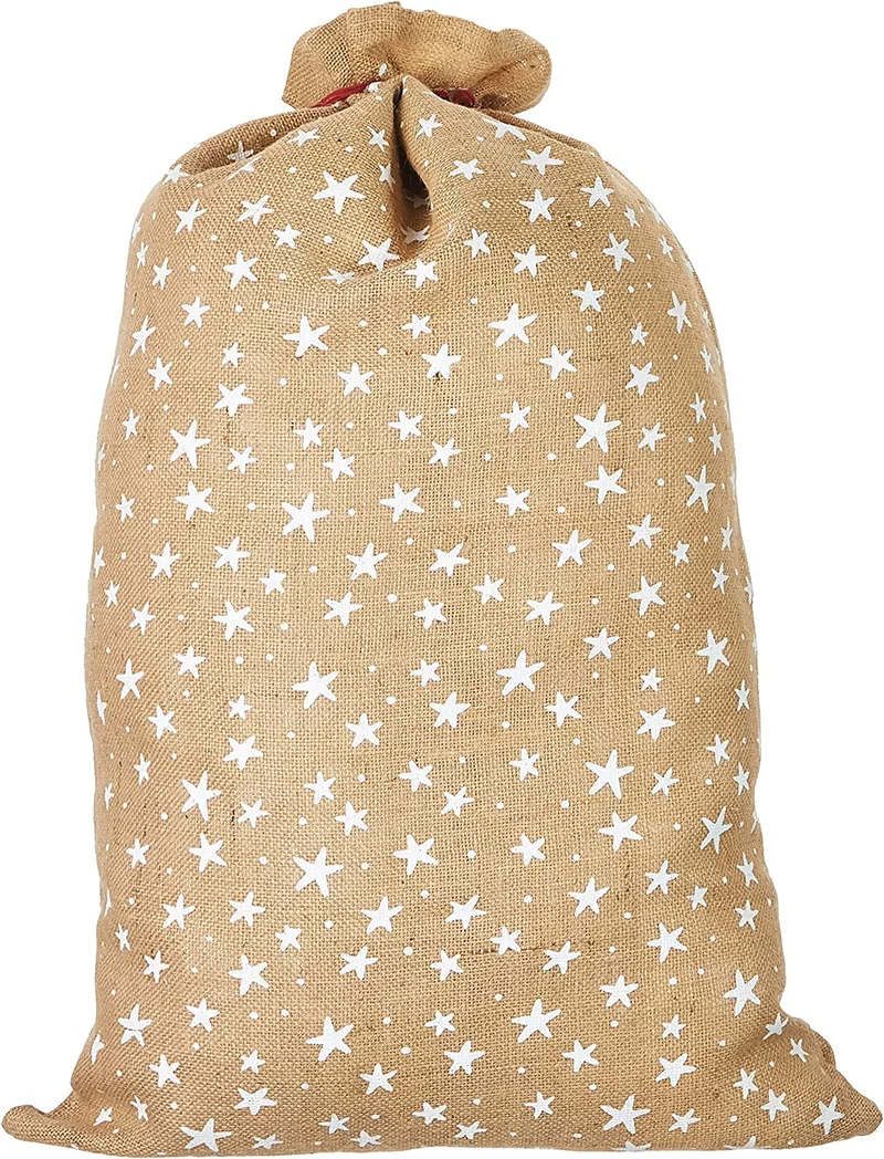 Nikolaus Jutesack "Sterne" 80 x 50 cm | 19267 - Weihnachtsdekoration Geschenkesack