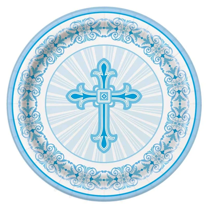 Pappteller "Kreuz Blau" | Ø23cm/8Stk.