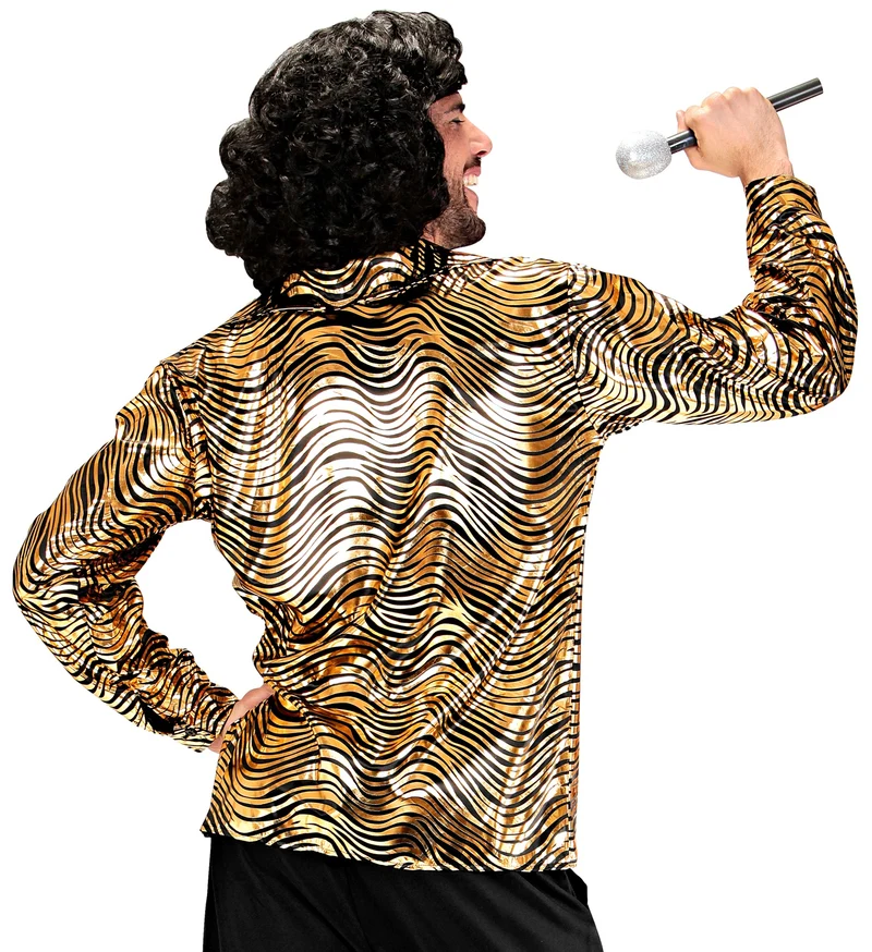 Disco Hemd "Fever" für Herren | Gold Schwarz