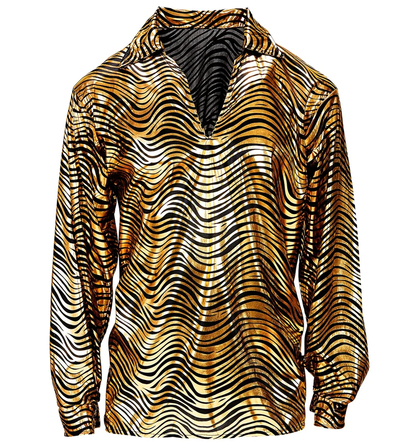 Disco Hemd "Fever" für Herren | Gold Schwarz