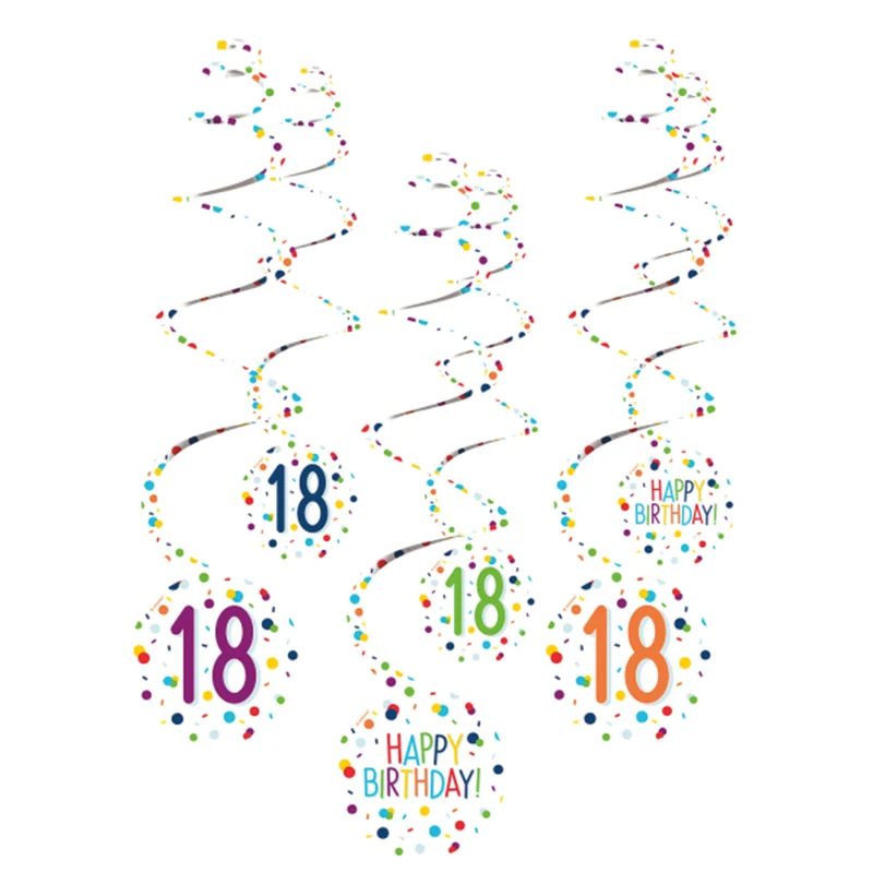 "Confetti Birthday" Spiralgirlanden | 6 Stk.