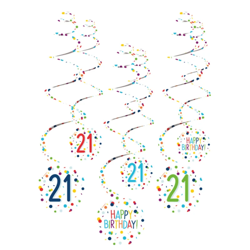 "Confetti Birthday" Spiralgirlanden | 6 Stk.