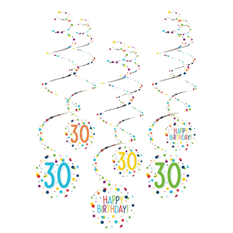 "Confetti Birthday" Spiralgirlanden | 6 Stk.