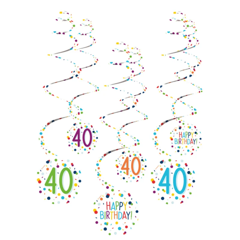 "Confetti Birthday" Spiralgirlanden | 6 Stk.