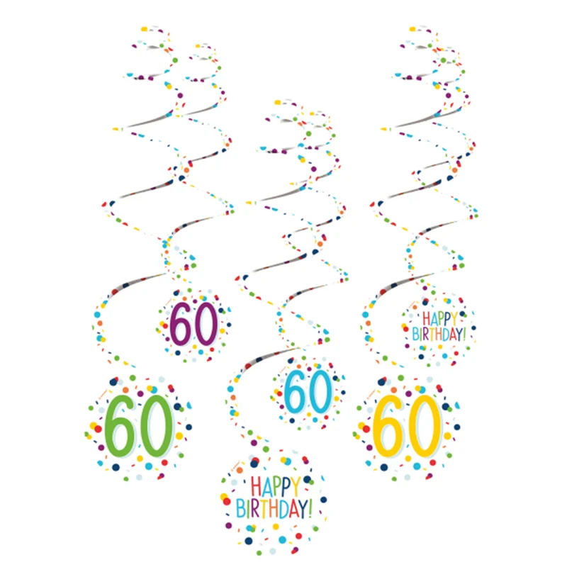"Confetti Birthday" Spiralgirlanden | 6 Stk.
