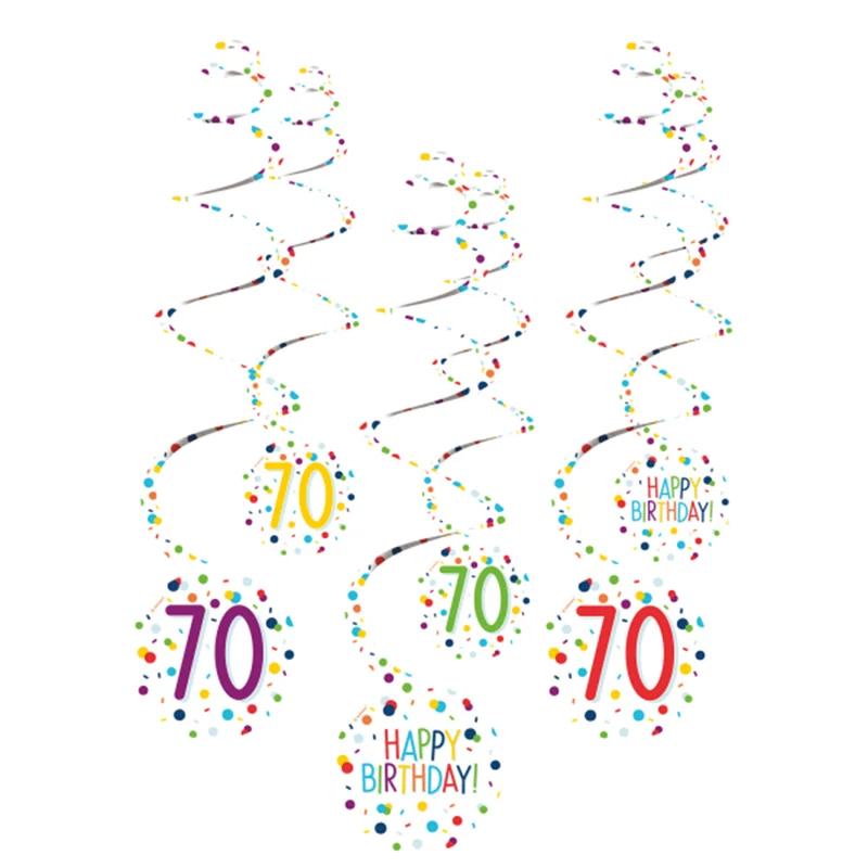 "Confetti Birthday" Spiralgirlanden | 6 Stk.