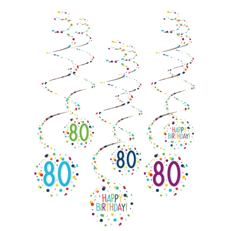 "Confetti Birthday" Spiralgirlanden | 6 Stk.