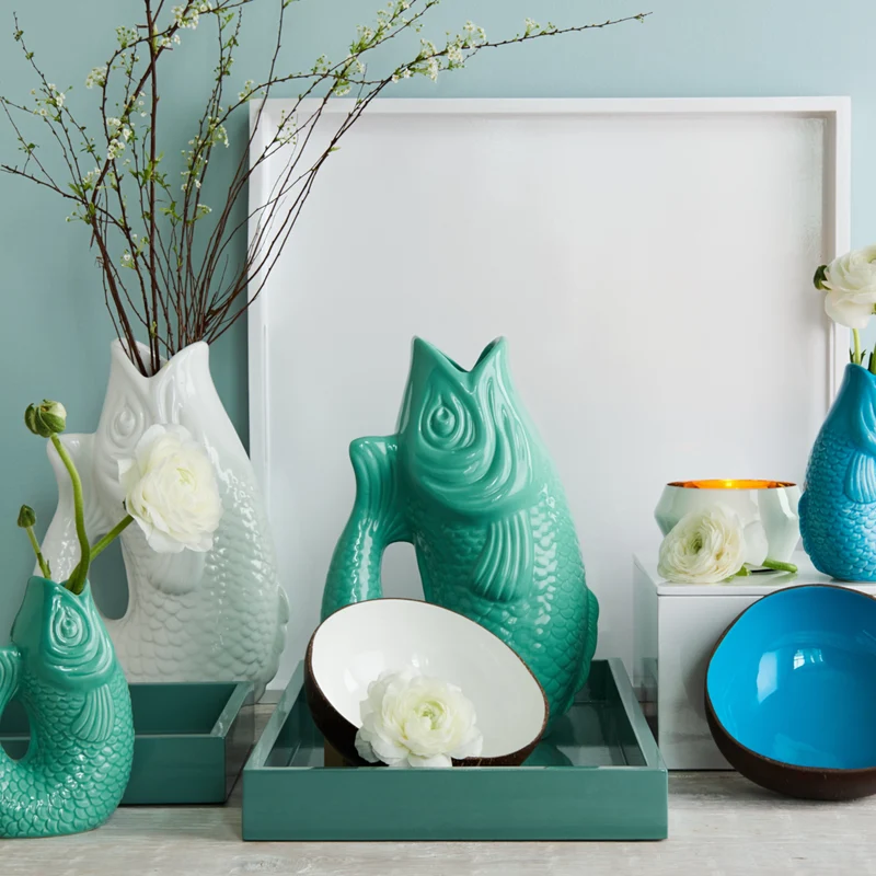 Vase MONSIEUR CARAFON Fisch, weiß - 1,2l