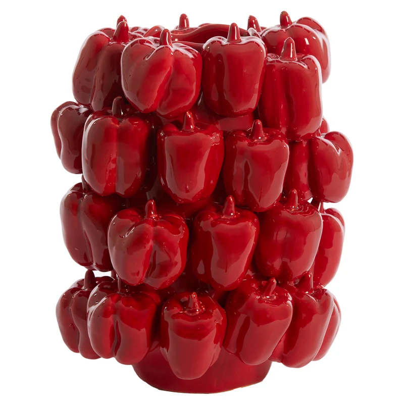 Keramikvase BELLPEPPER rot mit Paprika-Design 23,5x23x32,5 cm